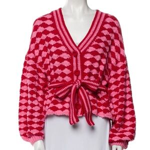 Farm Rio Fan Stitch Crochet Tie Cardigan